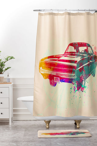Naxart 1967 Dodge Charger 1 Shower Curtain And Mat