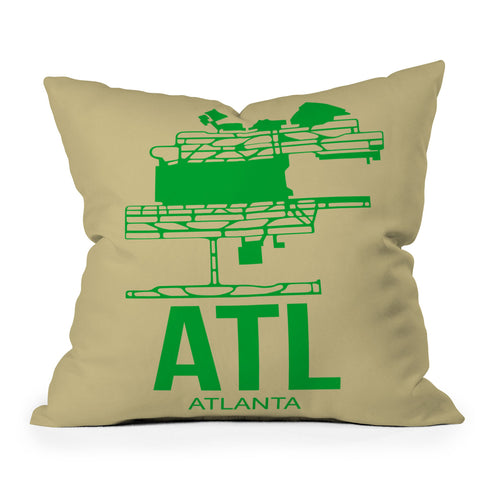 Naxart ATL Atlanta Poster 1 Throw Pillow