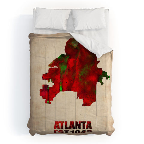 Naxart Atlanta Watercolor Map Comforter