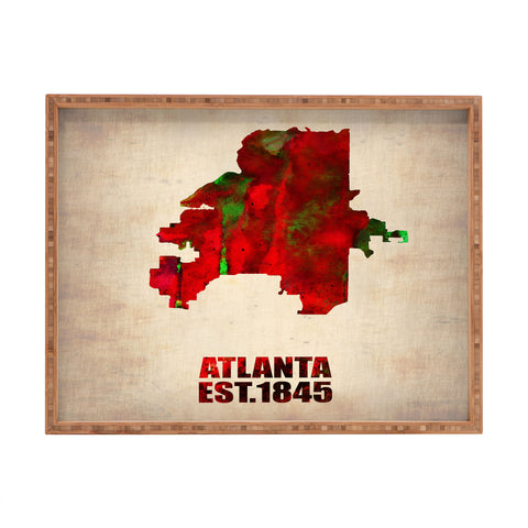 Naxart Atlanta Watercolor Map Rectangular Tray