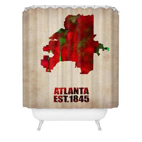 Naxart Atlanta Watercolor Map Shower Curtain