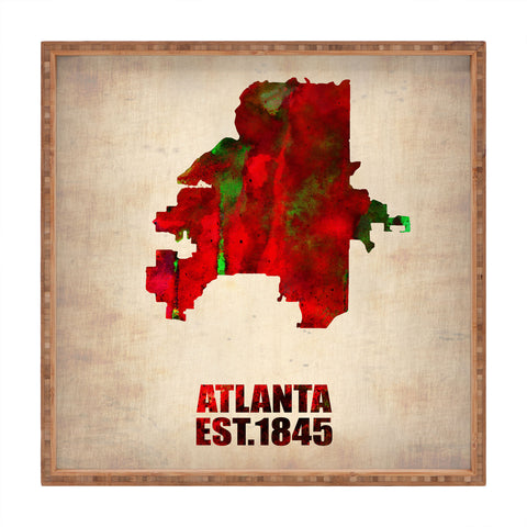 Naxart Atlanta Watercolor Map Square Tray