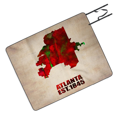 Naxart Atlanta Watercolor Map Picnic Blanket