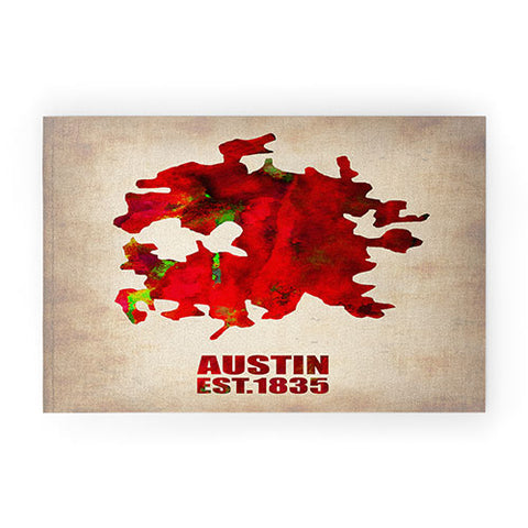 Naxart Austin Watercolor Map Welcome Mat