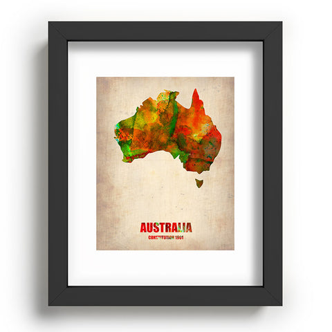 Naxart Australia Watercolor Map Recessed Framing Rectangle