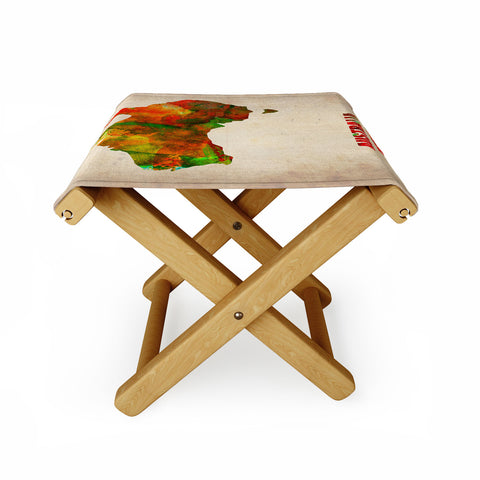 Naxart Australia Watercolor Map Folding Stool