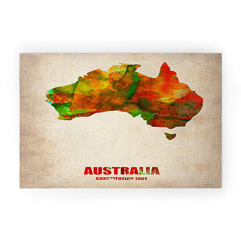 Naxart Australia Watercolor Map Welcome Mat