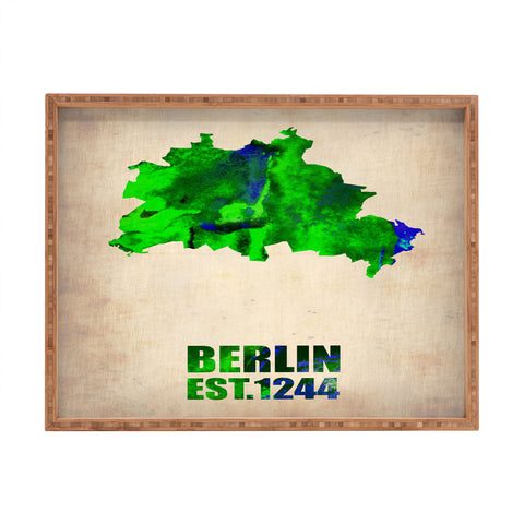 Naxart Berlin Watercolor Map Rectangular Tray