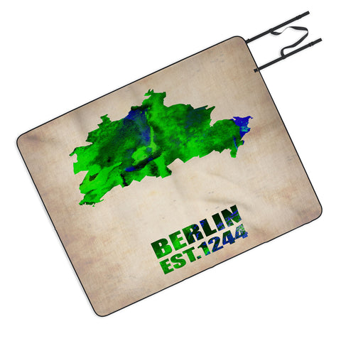 Naxart Berlin Watercolor Map Picnic Blanket
