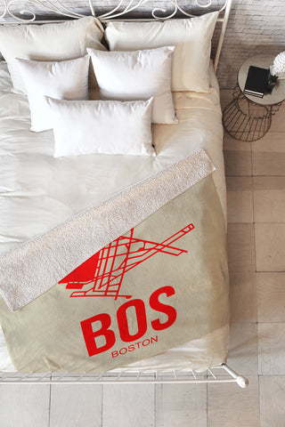 Naxart BOS Boston Poster 1 Fleece Throw Blanket