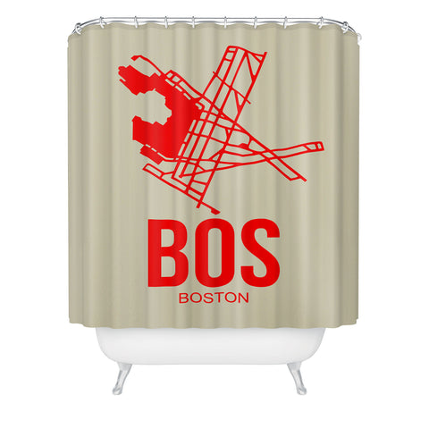 Naxart BOS Boston Poster 1 Shower Curtain