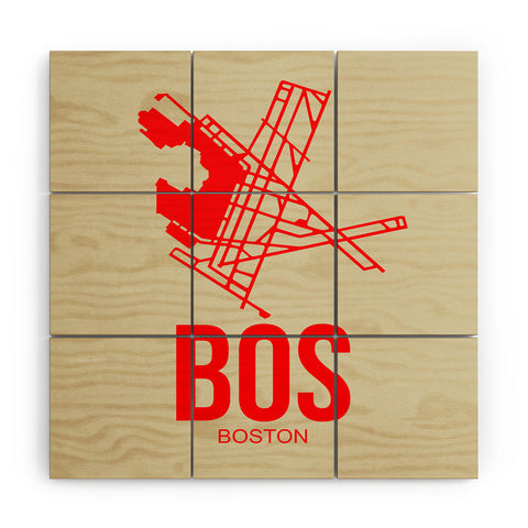 Naxart BOS Boston Poster 1 Wood Wall Mural
