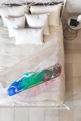 Naxart Bugatti Atlantic Watercolor 1 Fleece Throw Blanket