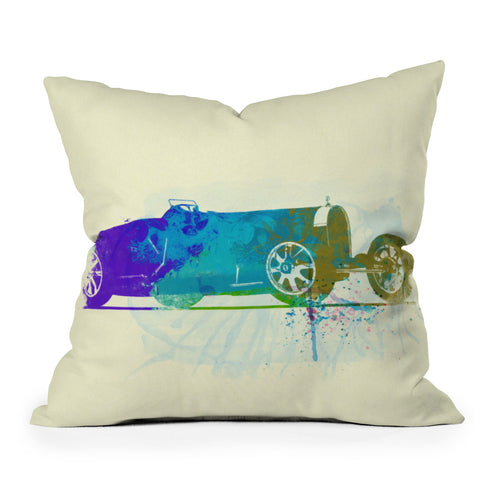 Naxart Bugatti Type 35 R Watercolor Throw Pillow