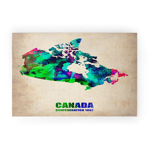 Naxart Canada Watercolor Map Welcome Mat