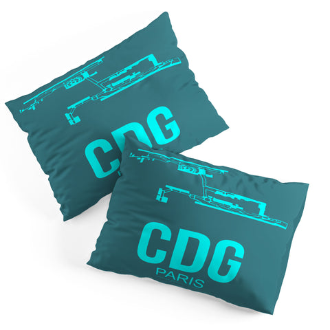 Naxart CDG Paris Poster 1 Pillow Shams