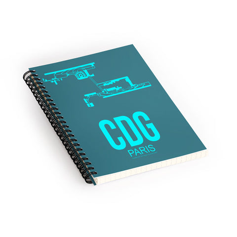 Naxart CDG Paris Poster 1 Spiral Notebook