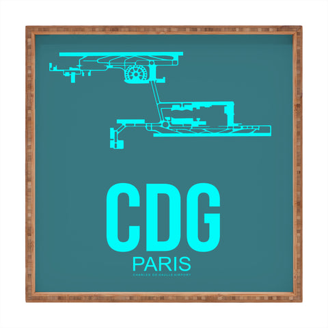 Naxart CDG Paris Poster 1 Square Tray