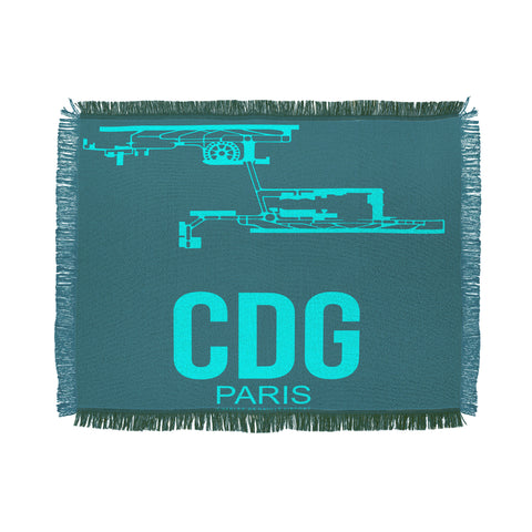 Naxart CDG Paris Poster 1 Throw Blanket