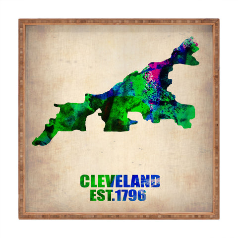 Naxart Cleveland Watercolor Map Square Tray