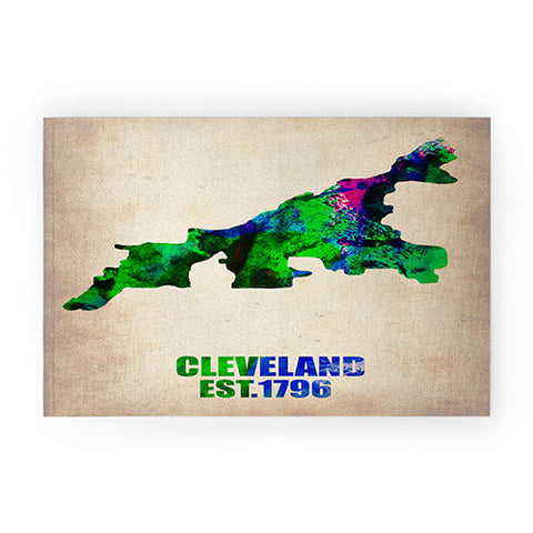 Naxart Cleveland Watercolor Map Welcome Mat