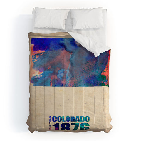 Naxart Colorado Watercolor Map Comforter
