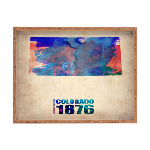 Naxart Colorado Watercolor Map Rectangular Tray