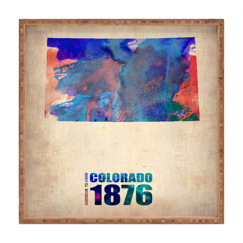 Naxart Colorado Watercolor Map Square Tray