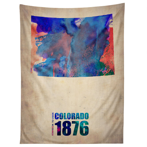 Naxart Colorado Watercolor Map Tapestry