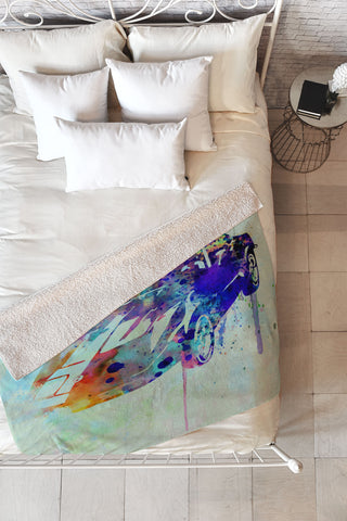 Naxart Corvette Watercolor Fleece Throw Blanket