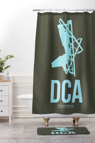 Naxart DCA Washington DC Poster Shower Curtain And Mat