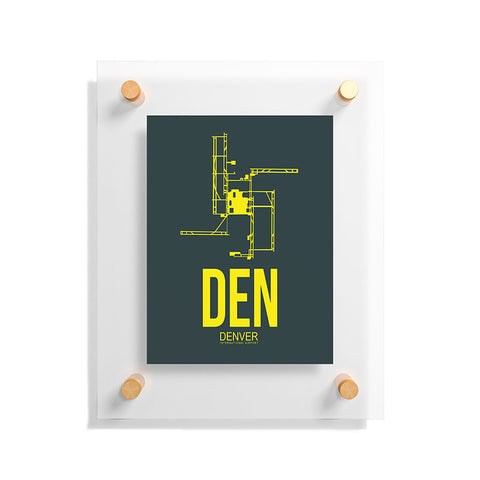 Naxart DEN Denver Poster 1 Floating Acrylic Print