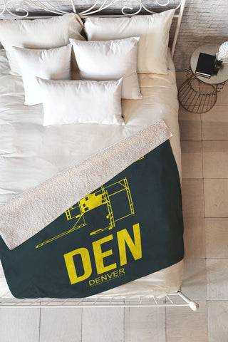 Naxart DEN Denver Poster 1 Fleece Throw Blanket