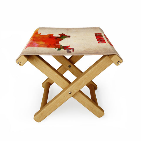Naxart Denver Watercolor Map Folding Stool