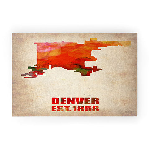 Naxart Denver Watercolor Map Welcome Mat