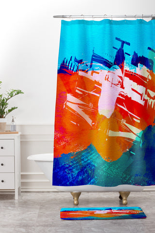 Naxart Ferrari F1 Racing Shower Curtain And Mat