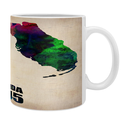 Naxart Florida Watercolor Map Coffee Mug