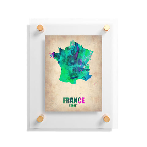 Naxart France Watercolor Map Floating Acrylic Print
