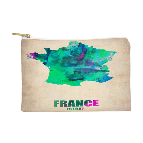 Naxart France Watercolor Map Pouch