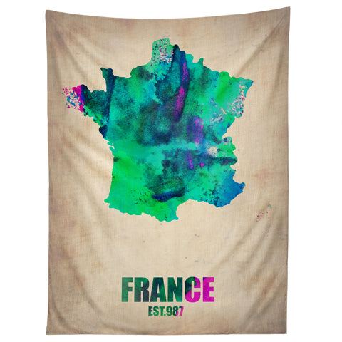 Naxart France Watercolor Map Tapestry