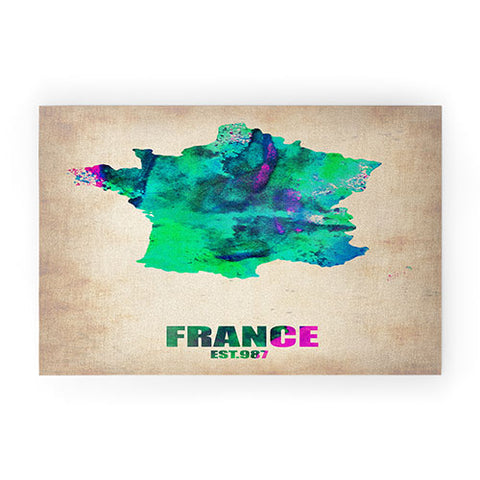 Naxart France Watercolor Map Welcome Mat