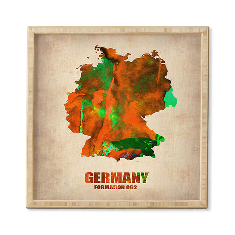 Naxart Germany Watercolor Map Framed Wall Art