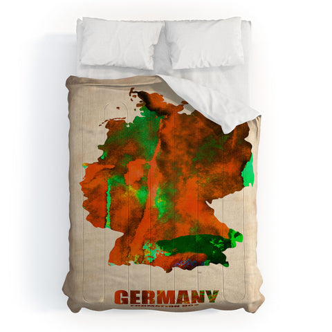 Naxart Germany Watercolor Map Comforter