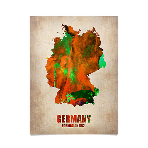 Naxart Germany Watercolor Map Poster