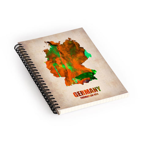 Naxart Germany Watercolor Map Spiral Notebook