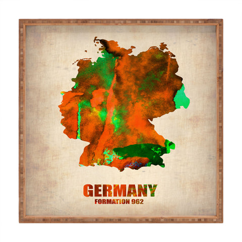 Naxart Germany Watercolor Map Square Tray