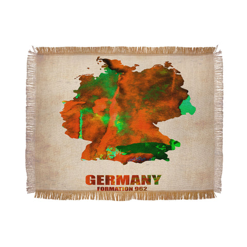 Naxart Germany Watercolor Map Throw Blanket