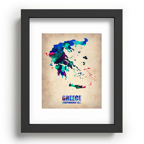 Naxart Greece Watercolor Poster Recessed Framing Rectangle
