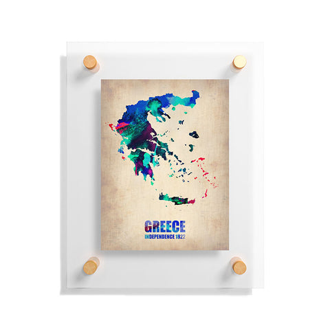 Naxart Greece Watercolor Poster Floating Acrylic Print