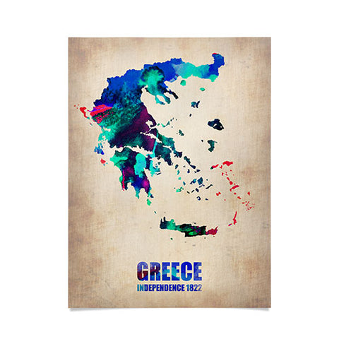 Naxart Greece Watercolor Poster Poster